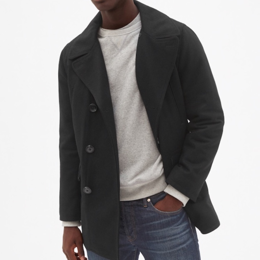 Carbon Men’s Charcoal Pea Coat